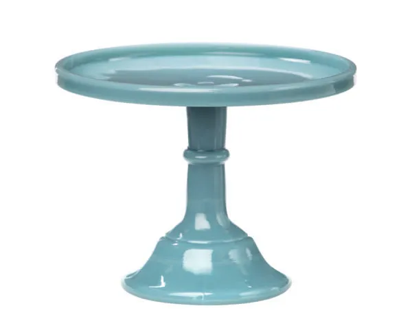 Glass Cake Plate - 12in Georgia Blue