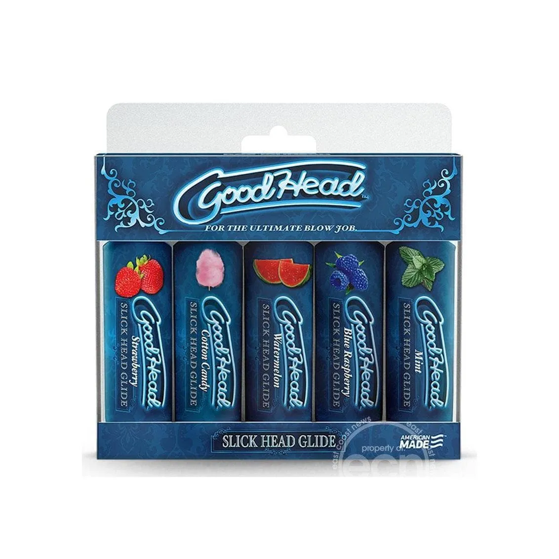 GoodHead Slick Head Glide Water Based Flavored Lubricants 5pc Set Assorted Flavors