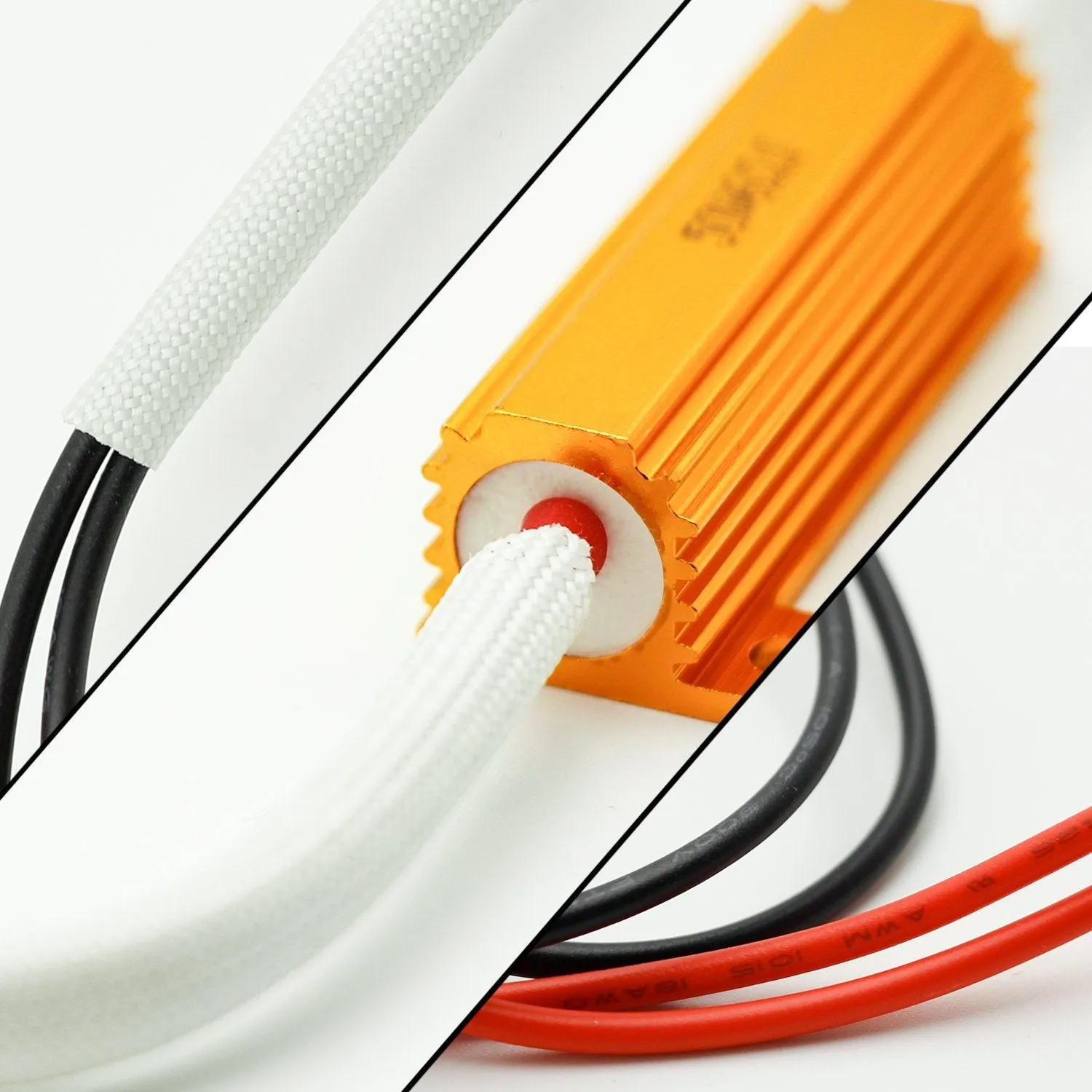 H11 (H8 H9) HID & LED 50W 6Ohm Resistor Relay Kit Wiring Harness Adapter