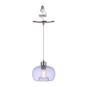 Hand-Blown Seeded Glass Brushed Nickel Instant Pendant Recessed Can Conversion Kit