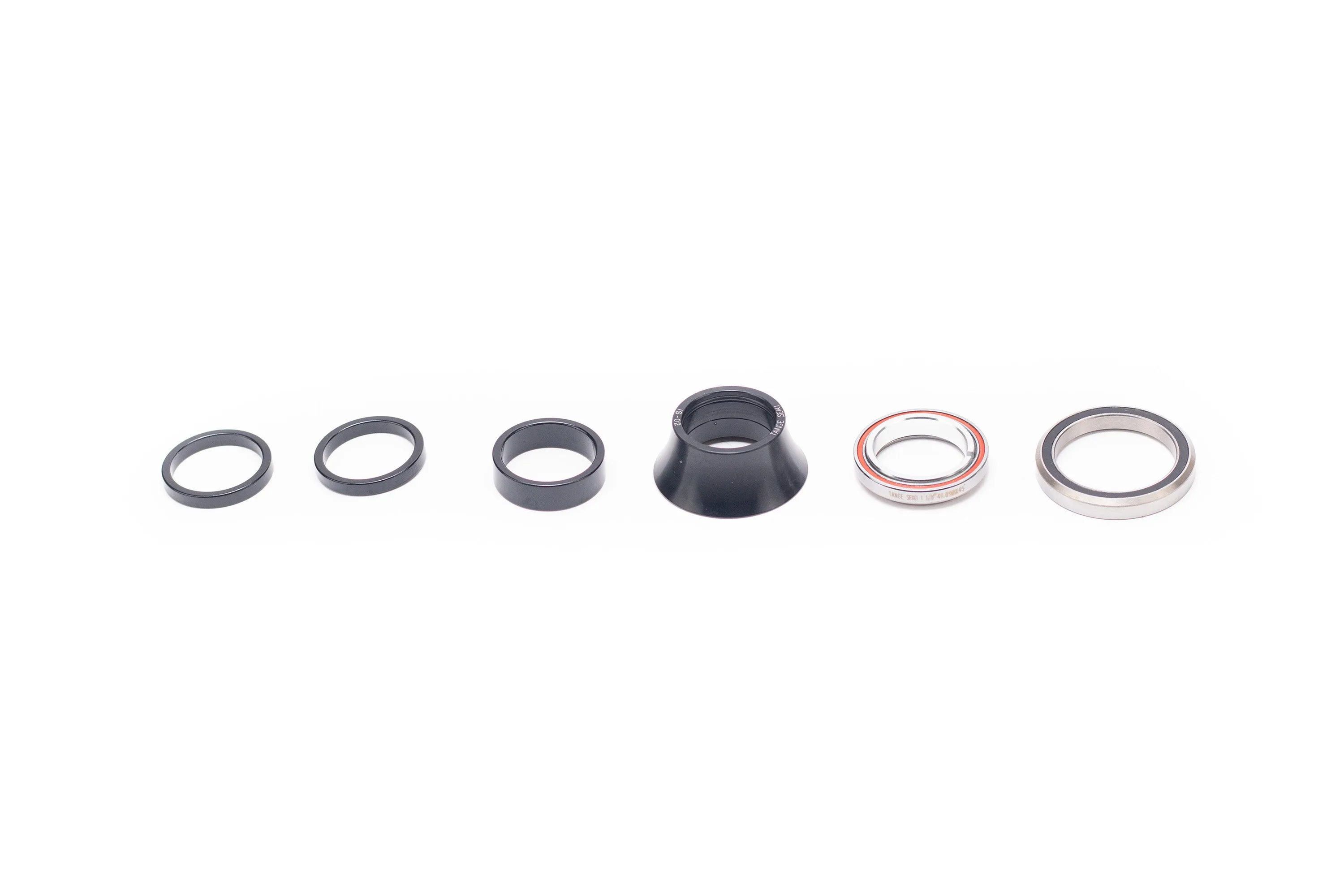 HDS COMPLETE, INTEGRATED, 1-1/8" UPPER, 1-3/8" LOWER, 45X45 DEG, 48MM WIDE/20MM TALL ALLOY CONE COVER, W/ ALLOY SPACERS (NO CROWN RACE)