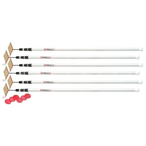 Heavy Duty Zipwall Telescopic Anodized Aluminium Pole Sets - 2, 4 & 6 Pole Kits