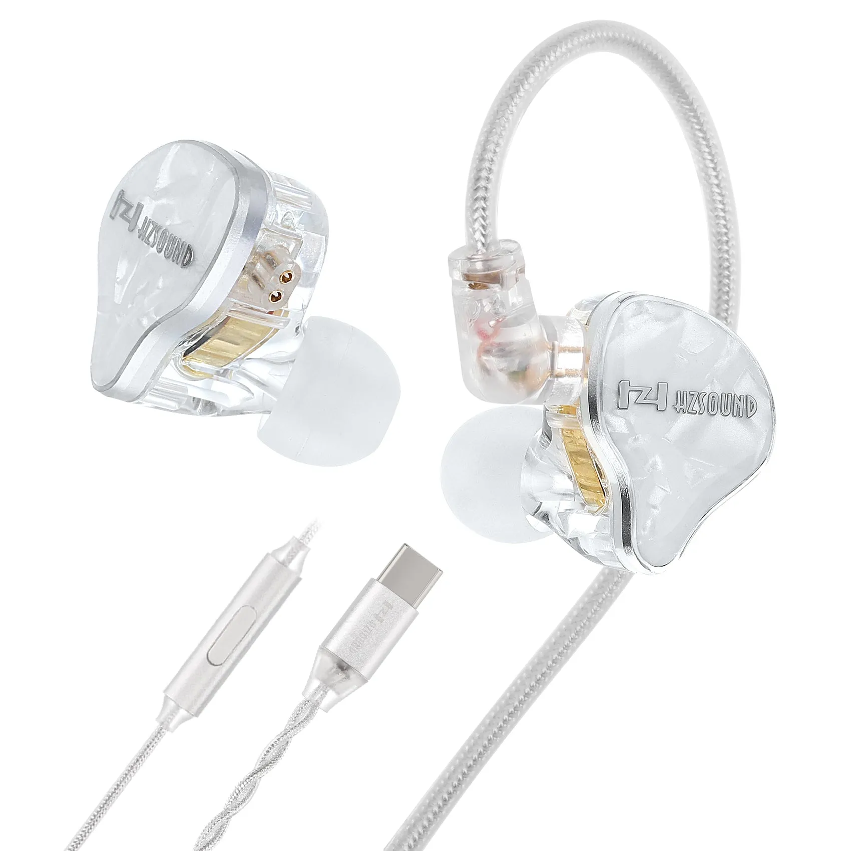 【HZSOUND White Snow】 In-ear Earphones IEM Headphones Born for music and gaming Professional Tuning Headsets