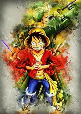 Japanese Anime Diamond Painting - Full Drill Square/Round 5D Embroidery, Cartoon Straw Hat Pirates Leader