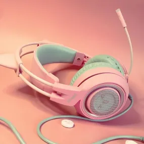 Kawaii Gaming Cat Ear Mic 3.5mm Headphones