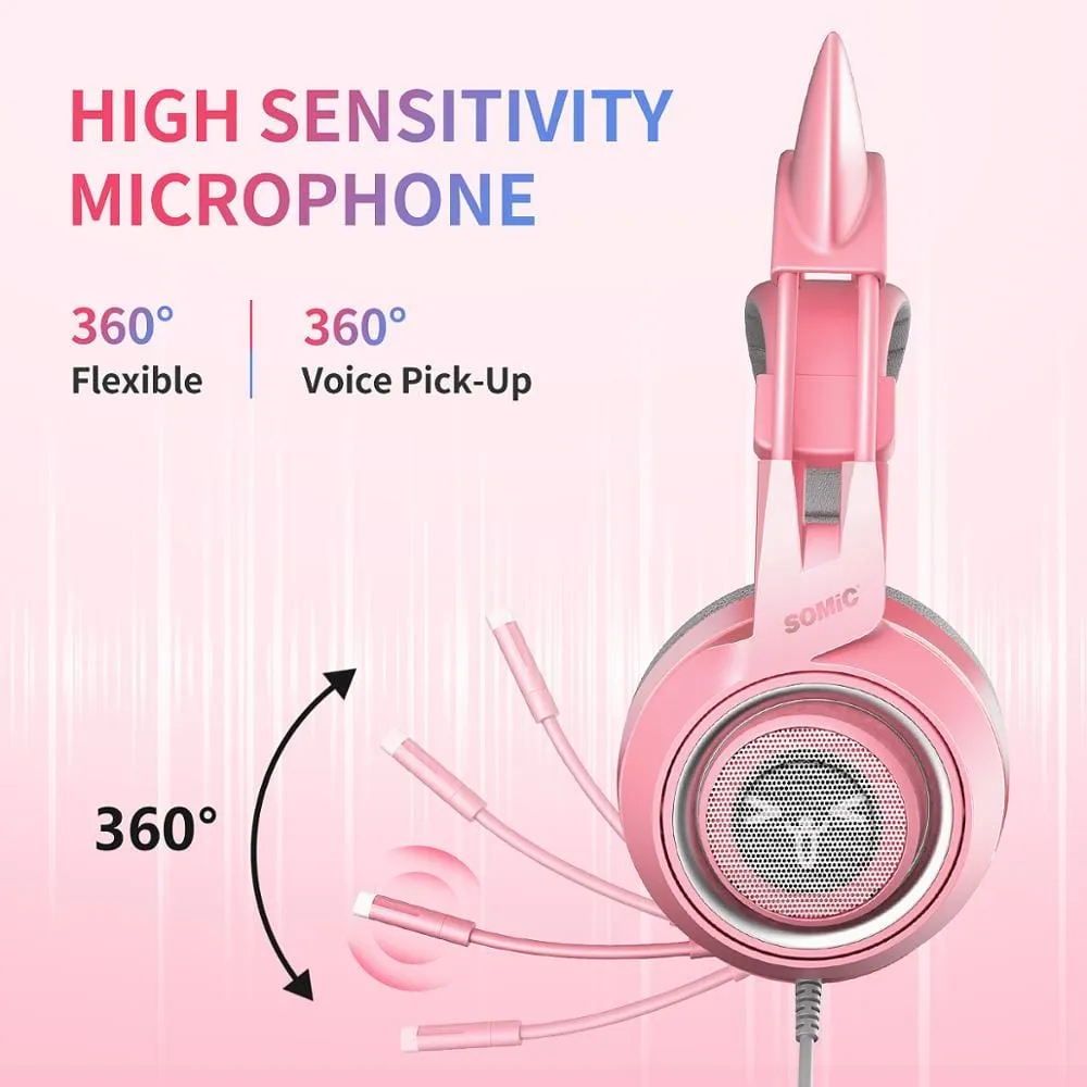 Kawaii Gaming Cat Ear Mic 3.5mm Headphones