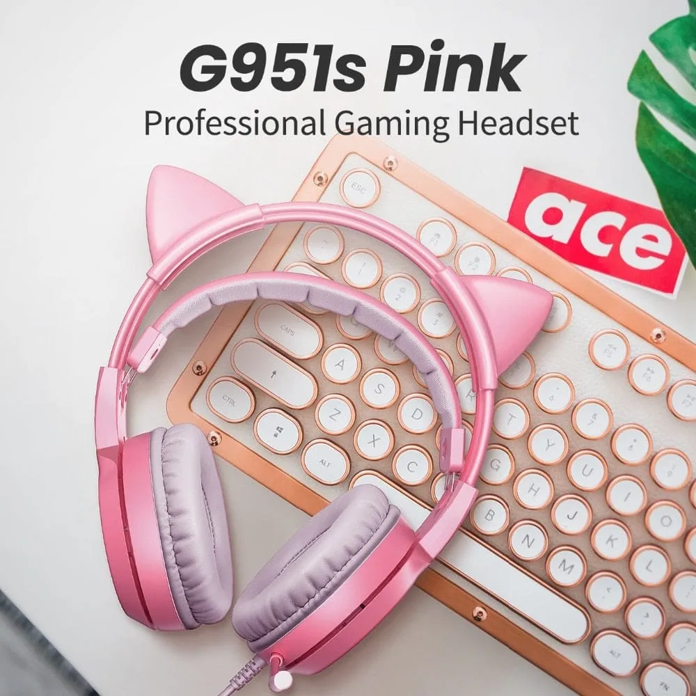 Kawaii Gaming Cat Ear Mic 3.5mm Headphones