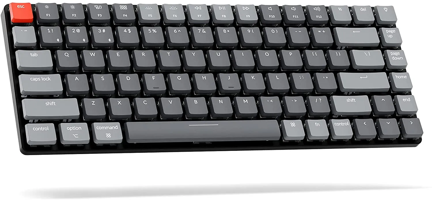 Keychron K3 Ultra-Slim 75% Layout Wireless Bluetooth/Wired USB Mechanical Keyboard, Hot Swappable Low-Profile Keychron RGB LED Backlit 84 Keys Keyboard for Mac Windows (Optical Brown Switch) (K3E3)