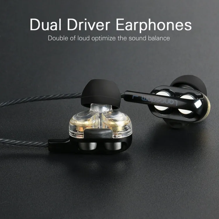 Langsdom Premium Dual Coil Wheat Headset with Integrated Microphone