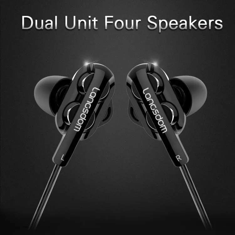 Langsdom Premium Dual Coil Wheat Headset with Integrated Microphone
