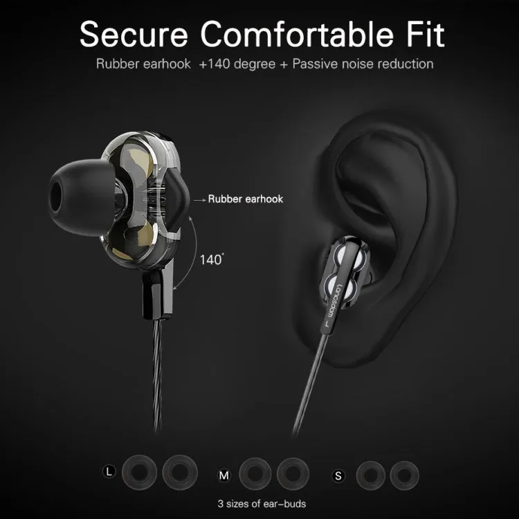 Langsdom Premium Dual Coil Wheat Headset with Integrated Microphone