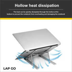 LAPGO - Aluminium Foldable Laptop stand with Pouch upto 15.6" Laptop