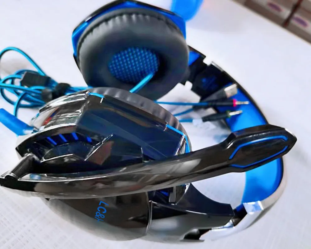 LC&HTWL gaming headset, 7.1 surround sound, head-mounted wired headset, flip mute microphone, PC (artificial leather)