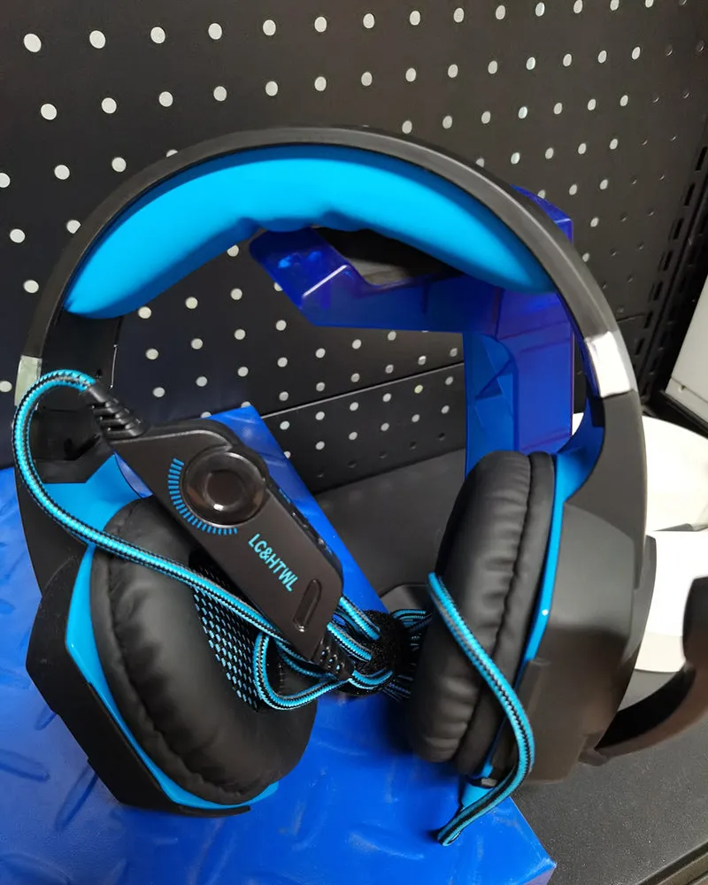 LC&HTWL gaming headset, 7.1 surround sound, head-mounted wired headset, flip mute microphone, PC (artificial leather)