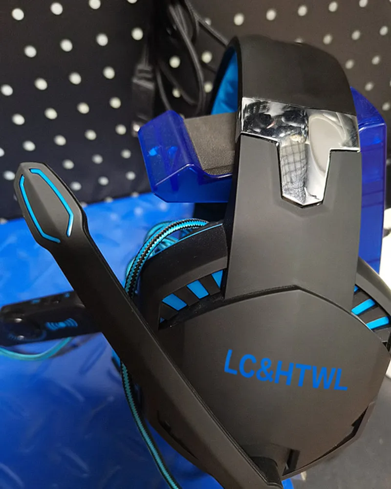 LC&HTWL gaming headset, 7.1 surround sound, head-mounted wired headset, flip mute microphone, PC (artificial leather)