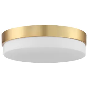 LED Flush Mount Ceiling Light, 30W, 120V, Antique Brushed Brass Finish, Roma Collection