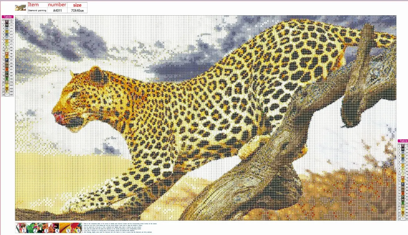 Leopard - Full Round Diamond Painting(70*40cm)