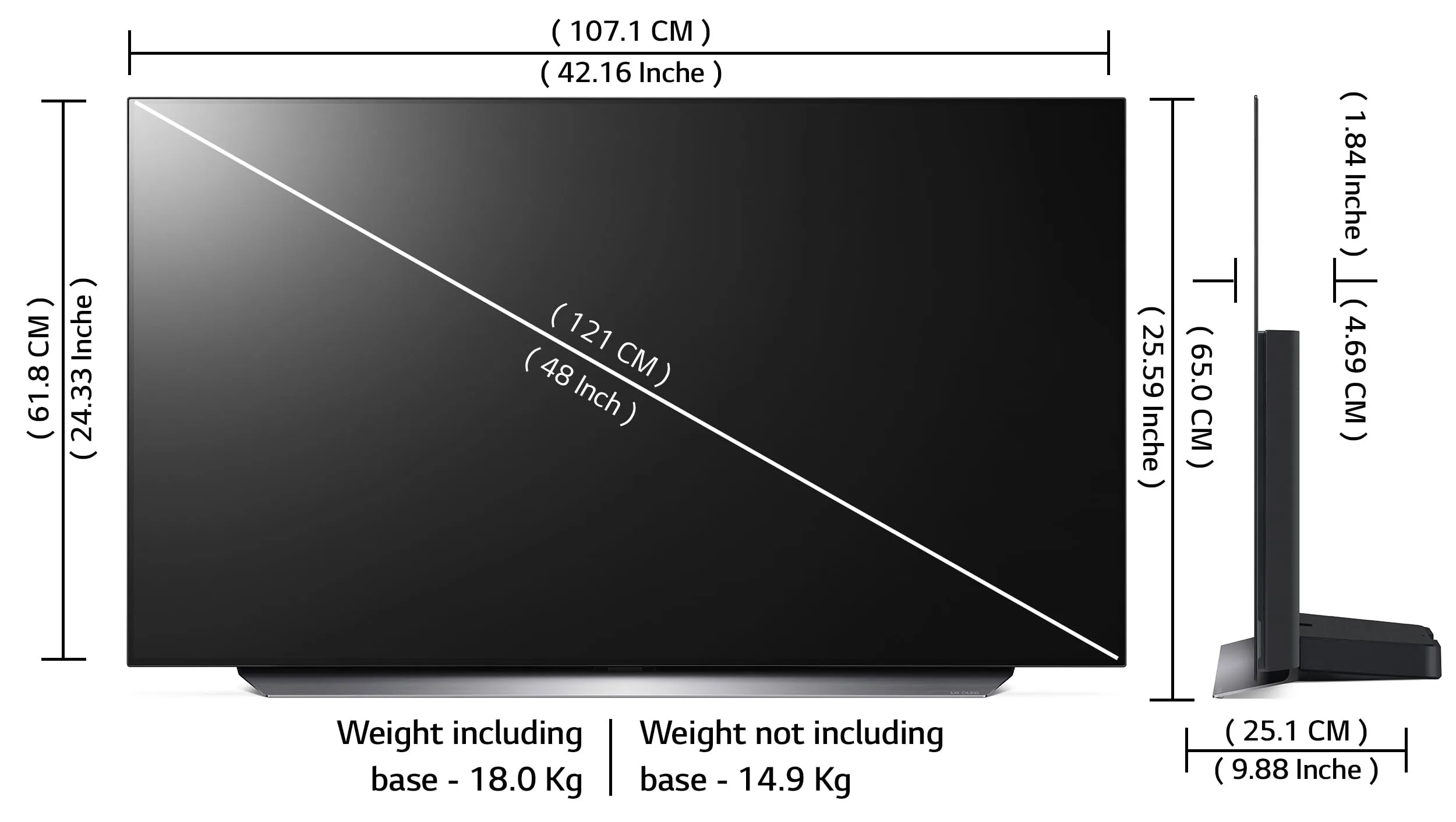 LG 121 cm (48 Inches) 4K Ultra HD Smart OLED TV 48C2PSA (Black)