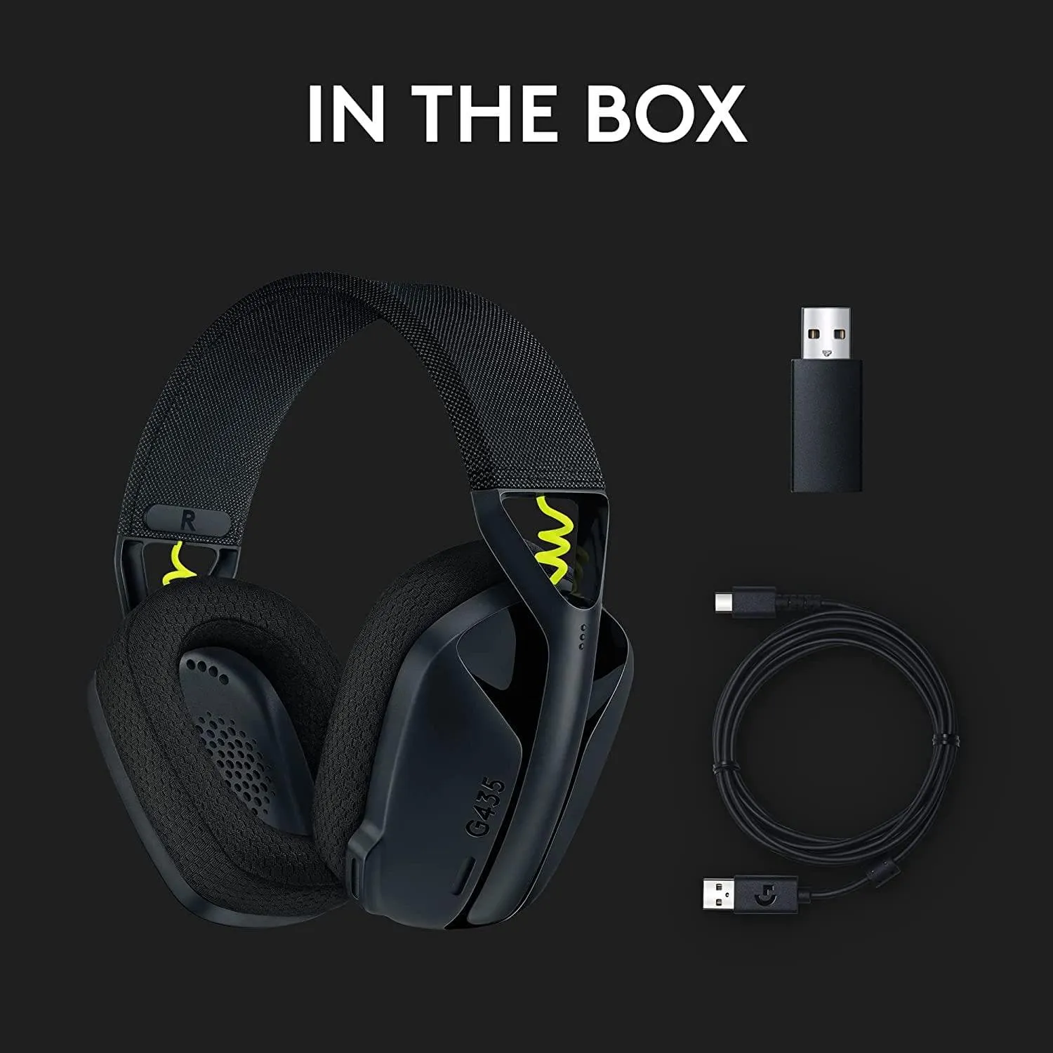 Logitech G435 LIGHTSPEED & Bluetooth Wireless Gaming Headset, Ultra-Lightweight 165g, Built-in Mics, 18h Battery, Dolby Atmos - PC, PS4, PS5, Switch - Black