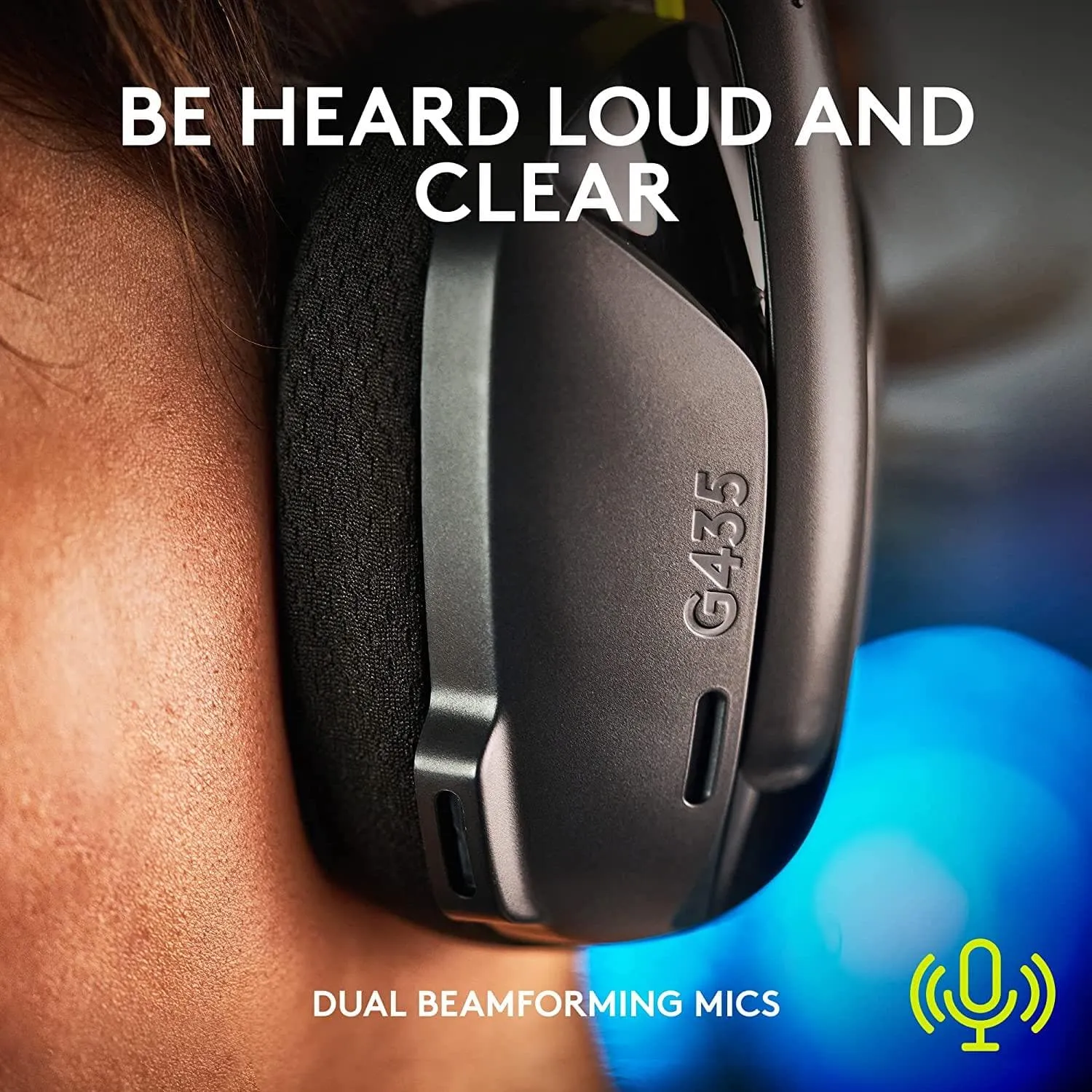 Logitech G435 LIGHTSPEED & Bluetooth Wireless Gaming Headset, Ultra-Lightweight 165g, Built-in Mics, 18h Battery, Dolby Atmos - PC, PS4, PS5, Switch - Black