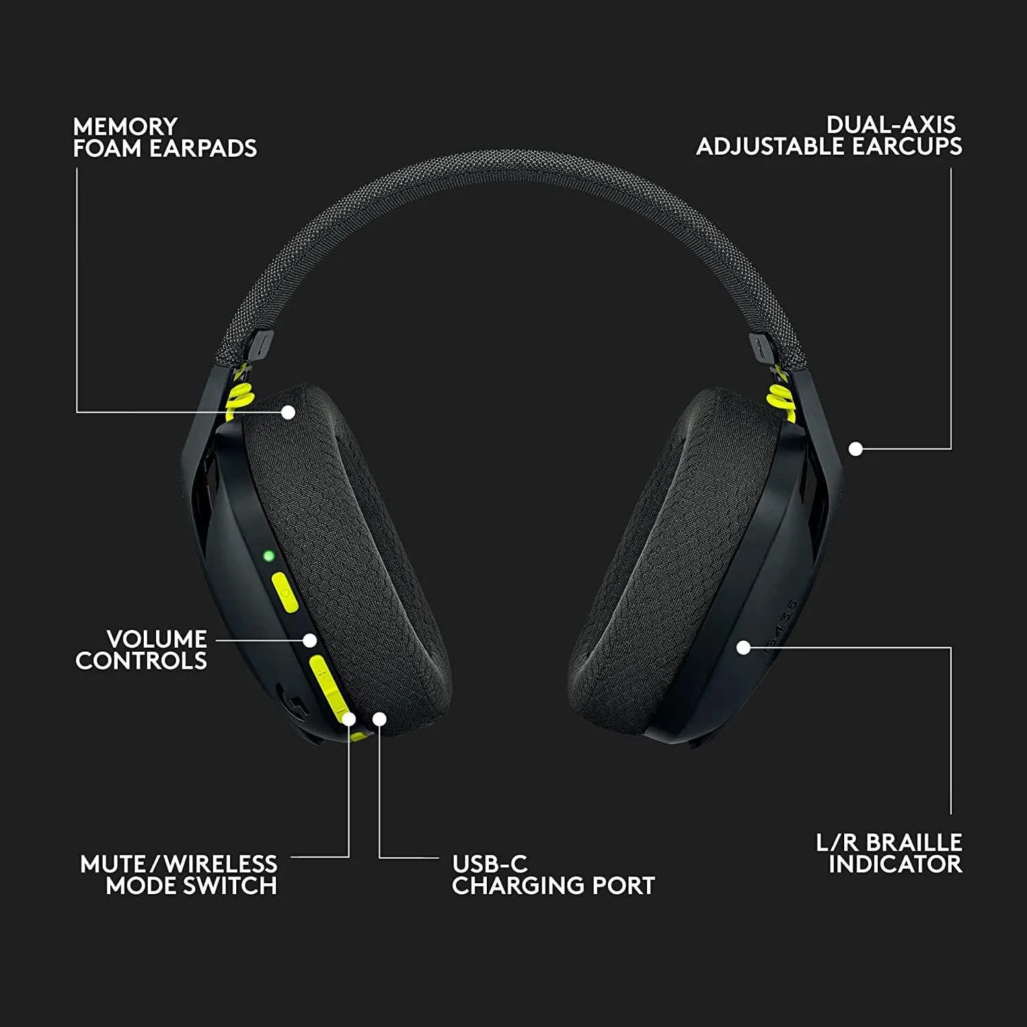 Logitech G435 LIGHTSPEED & Bluetooth Wireless Gaming Headset, Ultra-Lightweight 165g, Built-in Mics, 18h Battery, Dolby Atmos - PC, PS4, PS5, Switch - Black