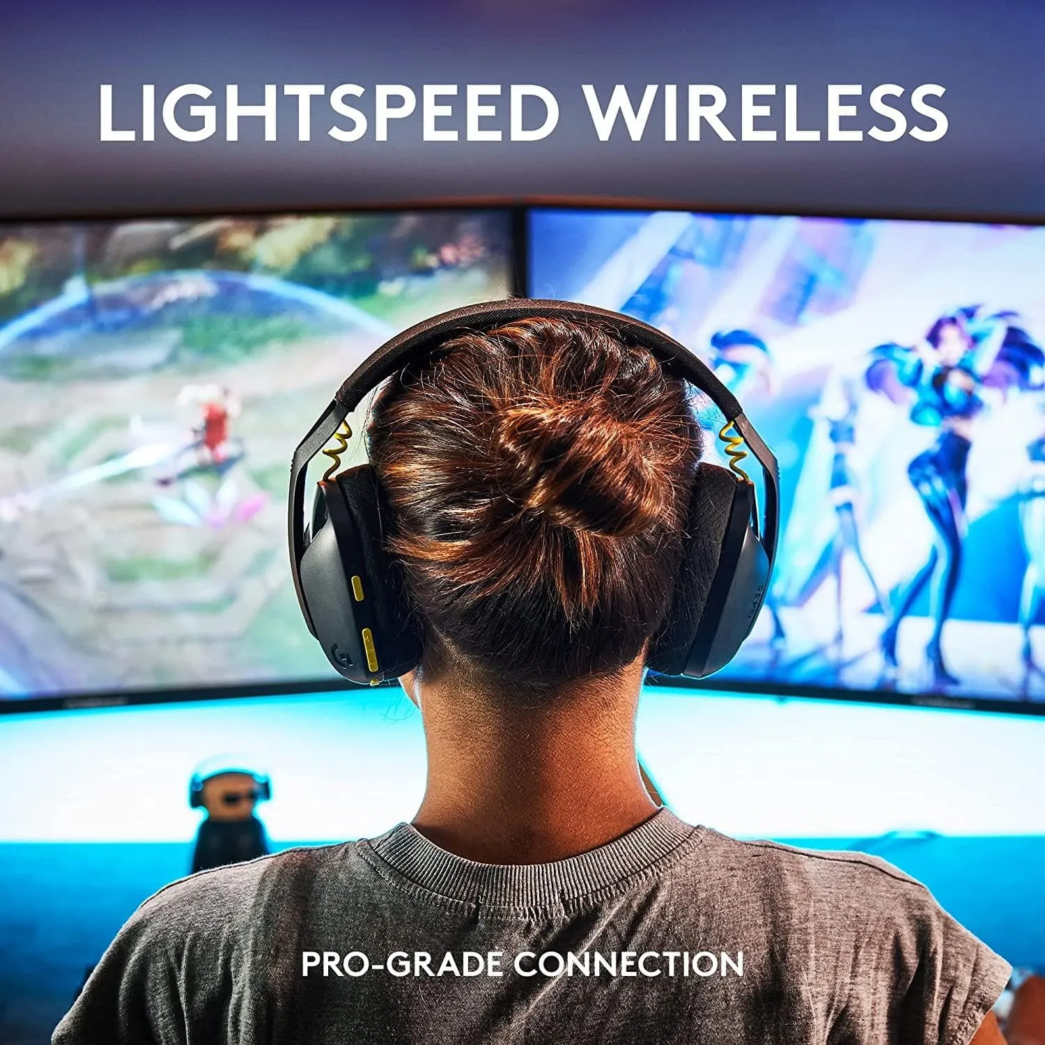 Logitech G435 LIGHTSPEED & Bluetooth Wireless Gaming Headset, Ultra-Lightweight 165g, Built-in Mics, 18h Battery, Dolby Atmos - PC, PS4, PS5, Switch - Black