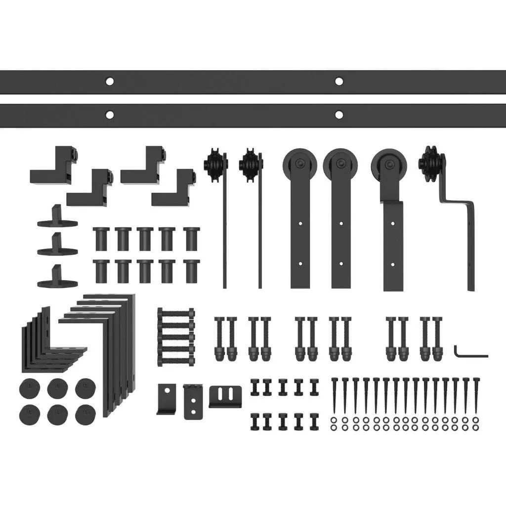 Low Profile Triple Bypass Barn Door Hardware Kit