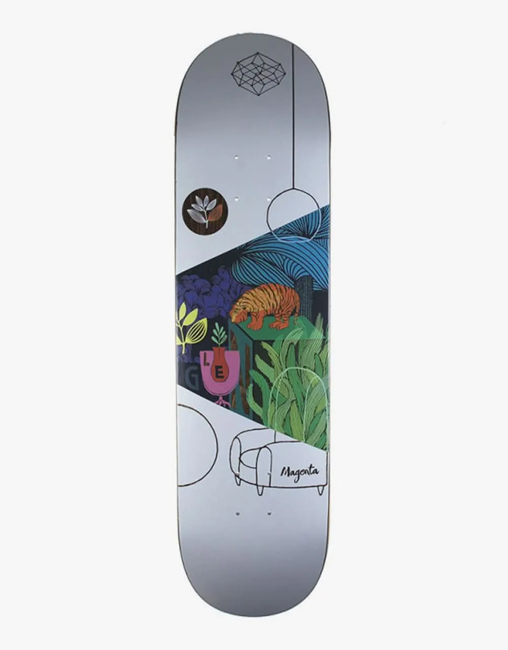 Magenta Fox Visions Skateboard Deck - 8.4"