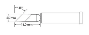 Metcal GT6-KN0050S 45° Knife Solder Tip, 4.0 x 16mm