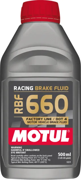 Motul RBF 660 Factory Line Racing Brake Fluid - 0.5 Liter (Case of 12)