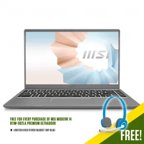 MSI MODERN 14 B11M-092LA PREMIUM ULTRABOOK | 14" FHD | i3-1115G4 | 8GB DDR4 | 512GB SSD | INTEL IRIS XE | WIN10   LOGITECH H150 STEREO HEADSET (SKY BLUE)