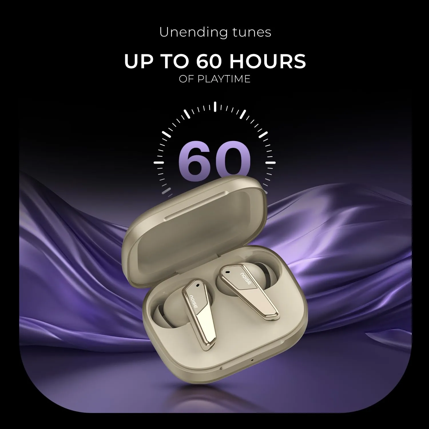 Noise Buds N1 Pro in-Ear Truly Wireless Earbuds with Metallic Finish, ANC(Upto 30dB), 60H of Playtime, Dual Pairing, Instacharge(10 min=200 min), BT v5.3(Chrome Beige)