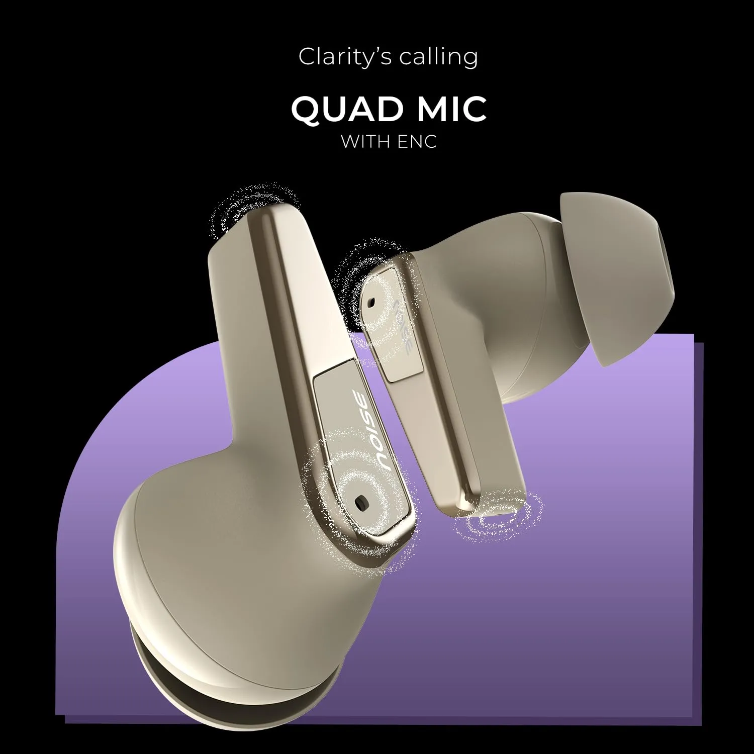 Noise Buds N1 Pro in-Ear Truly Wireless Earbuds with Metallic Finish, ANC(Upto 30dB), 60H of Playtime, Dual Pairing, Instacharge(10 min=200 min), BT v5.3(Chrome Beige)