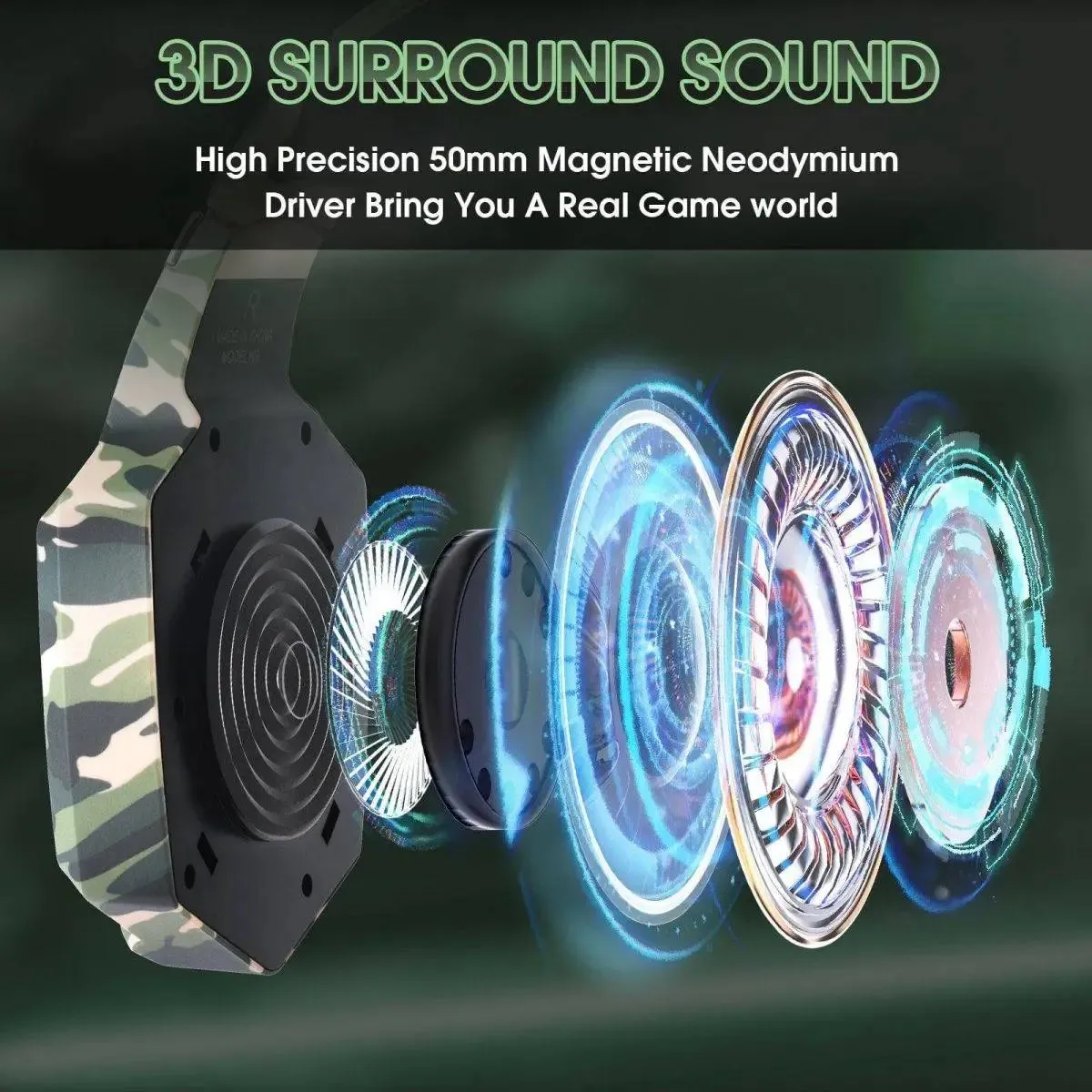 ONIKUMA K8 Wired Stereo Gaming Headphones With Mic LED Lights