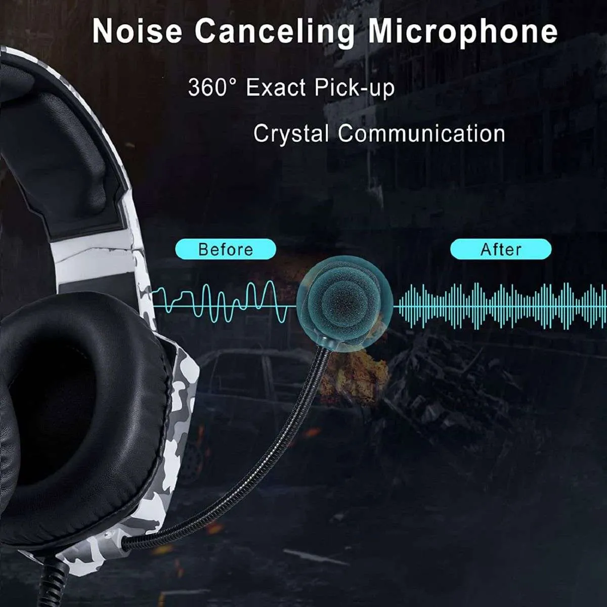 ONIKUMA K8 Wired Stereo Gaming Headphones With Mic LED Lights