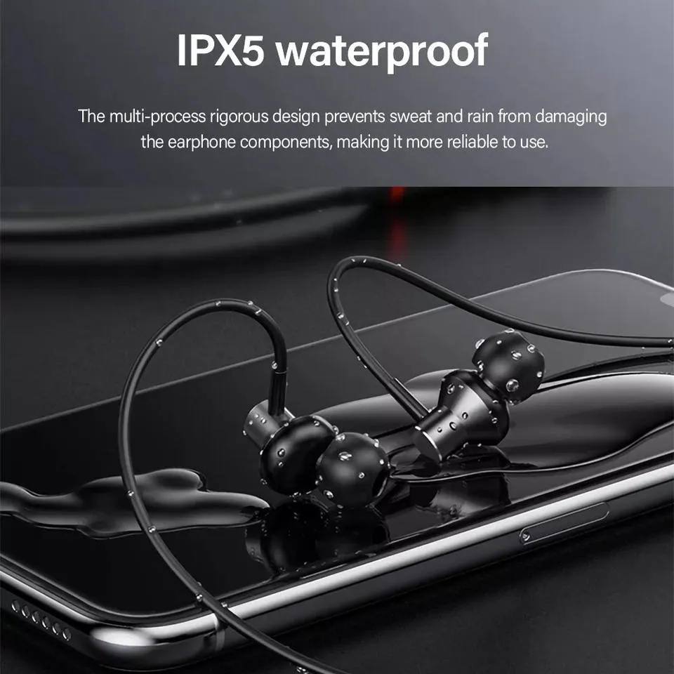 Original Lenovo HE05X Bluetooth Neckband Earphone Black