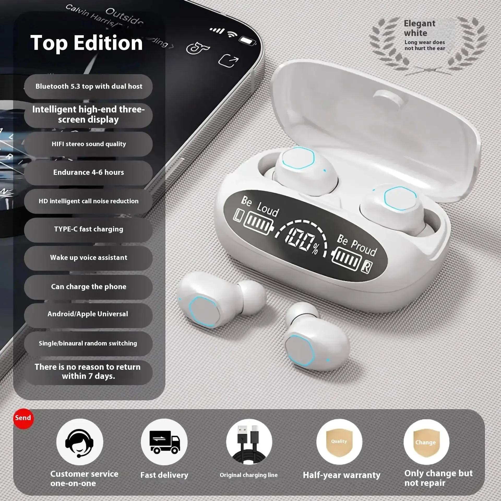 Original Xiaomi M22 Earphone Power Bank Headset TWS Stereo Display For Bluetooth Earbuds Wireless Headphones Noise With Mic