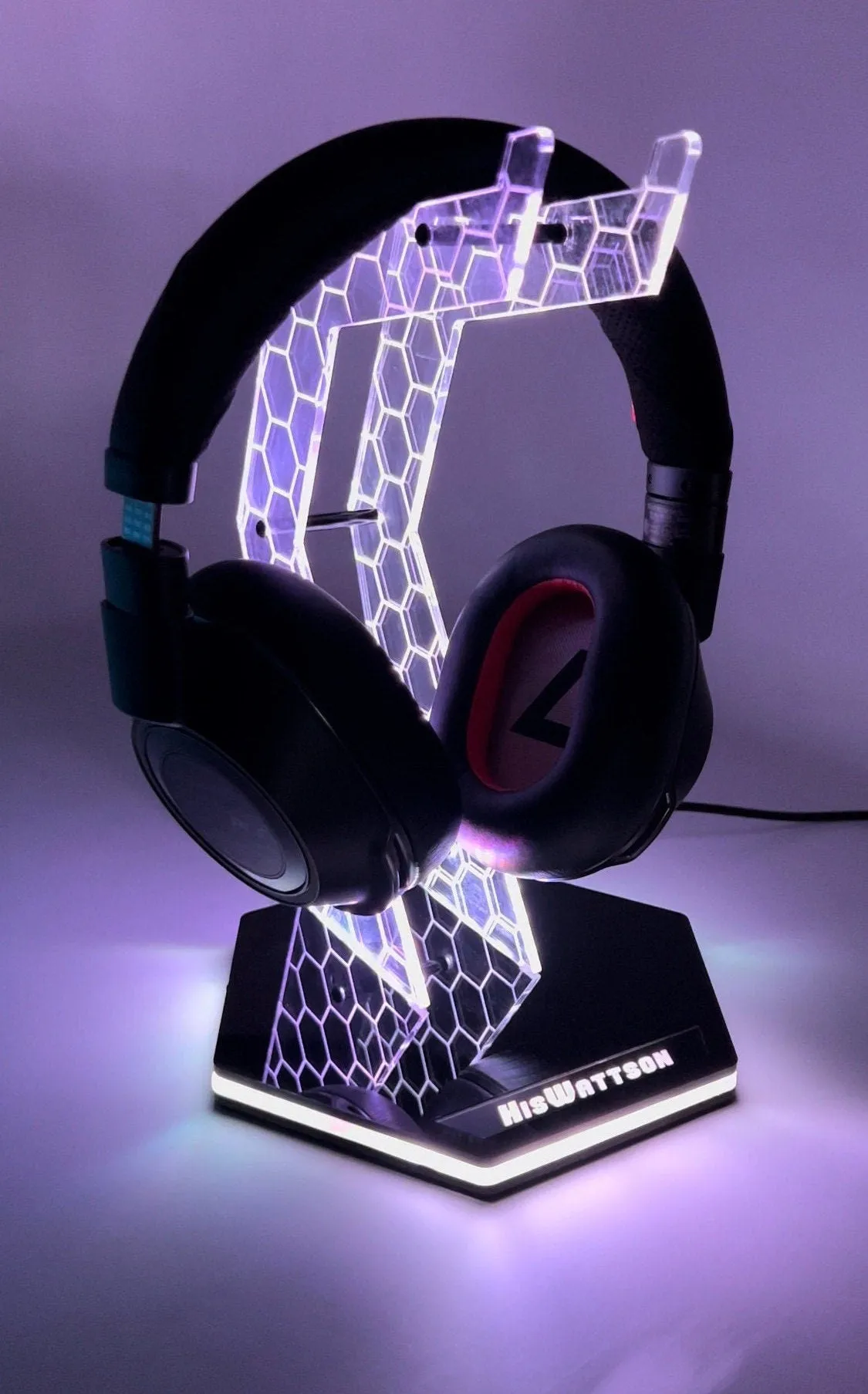 Personalized Headphone Stand - Gift for Gamers -  Custom Stand -  RGB— Universal Fit - Any Username/Any Gamer Tag