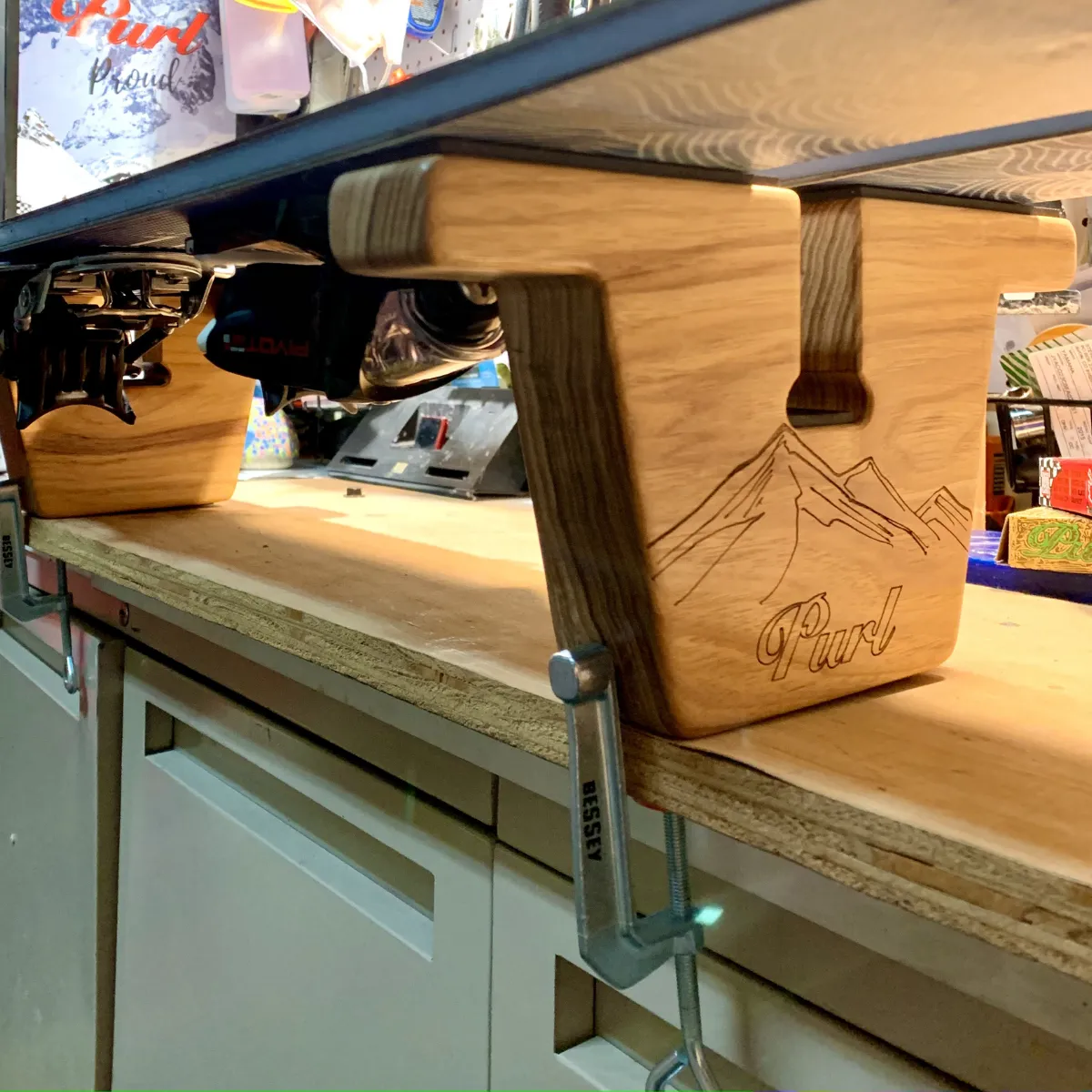 Purl Ski & Snowboard Wood Waxing Stands
