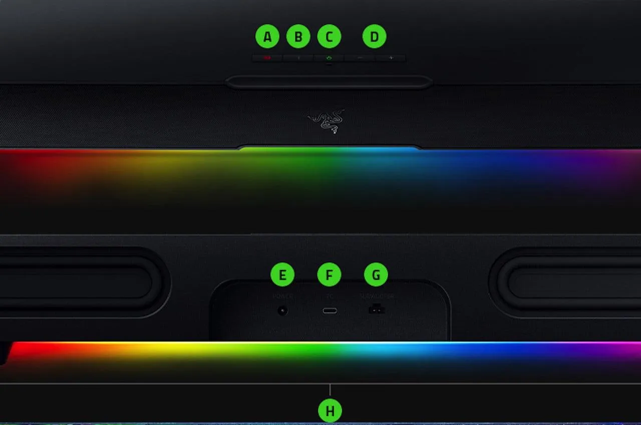 Razer Leviathan V2 PC Gaming Soundbar with Subwoofer