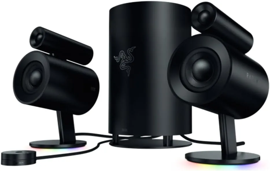 【RAZER 電競產品 – 十二月優惠】Razer Nommo Pro 2.1 Gaming Speaker System (THX Certified 2.1 Virtual Surround Gaming Speakers) RZ05-02470100-R3B1