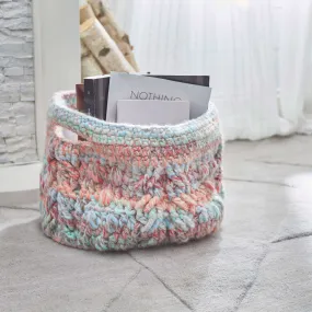 Red Heart Crochet Cabled Basket