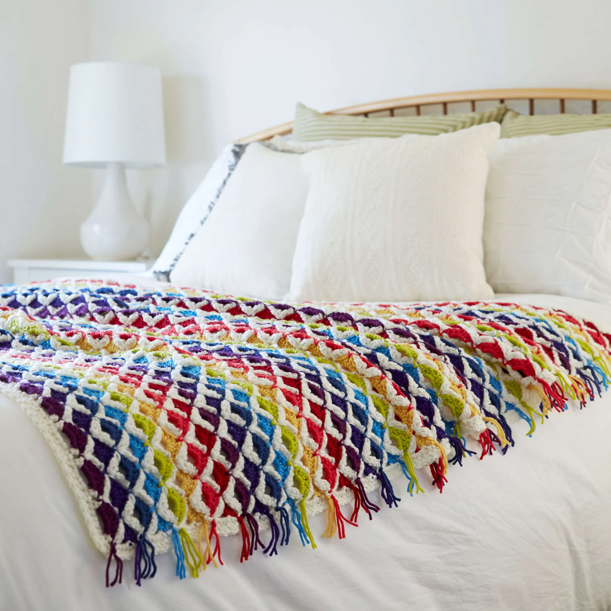 Red Heart Crochet Rainbow Chic Throw