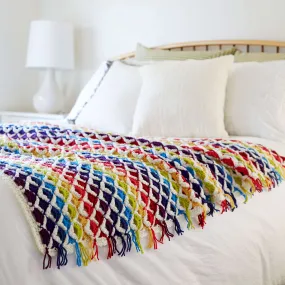 Red Heart Crochet Rainbow Chic Throw
