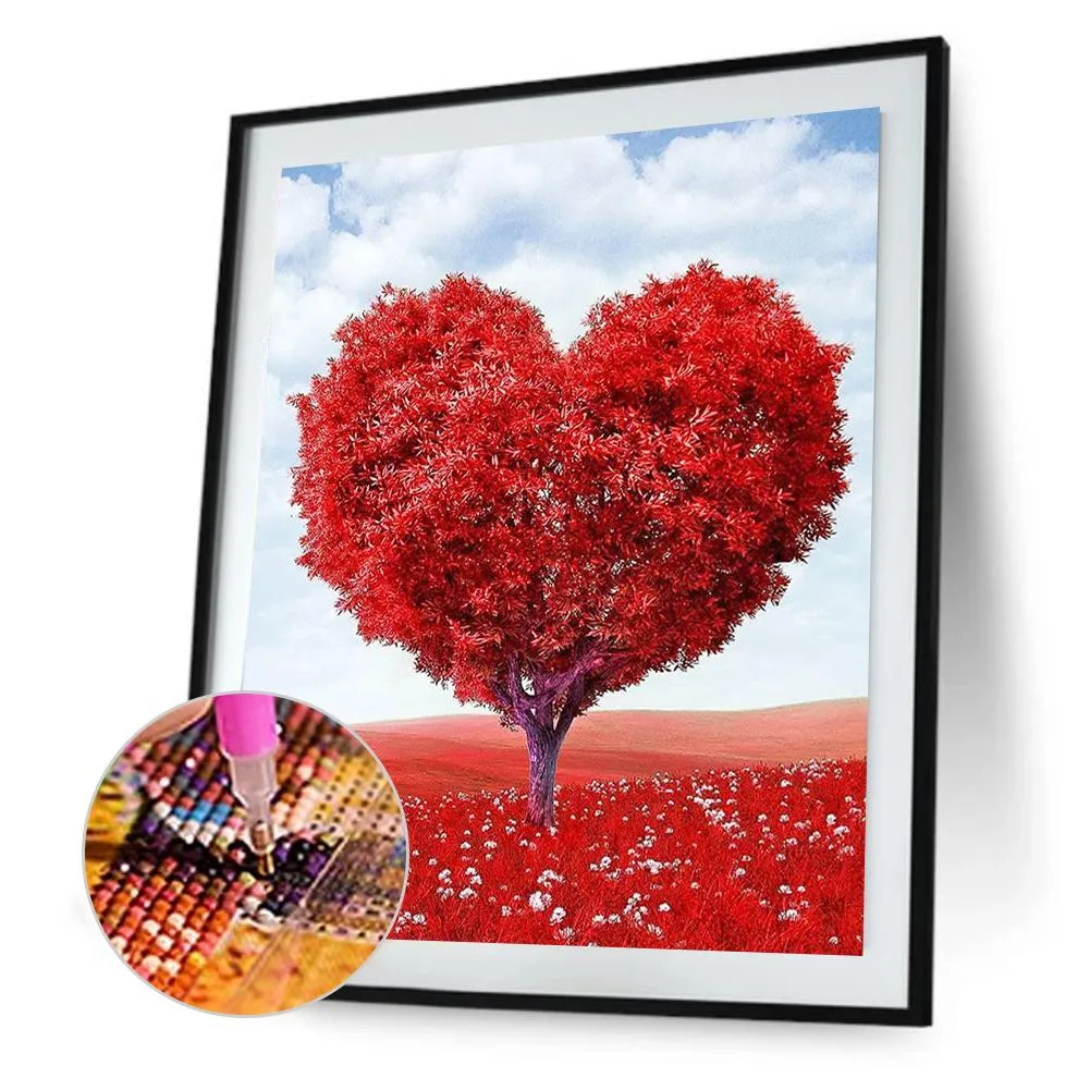 Red HeTree Love - Full Round Diamond - 30x40cm