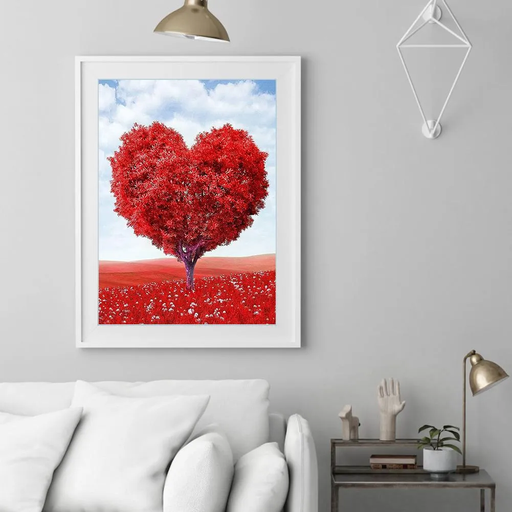 Red HeTree Love - Full Round Diamond - 30x40cm