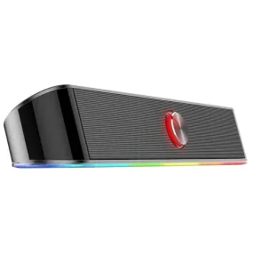 REDRAGON 2.0 Sound Bar ADIEMUS 2 x 3W RGB USB|Aux PC Gaming Speaker – Black
