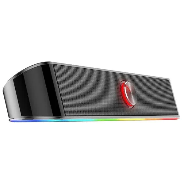REDRAGON 2.0 Sound Bar ADIEMUS 2 x 3W RGB USB|Aux PC Gaming Speaker – Black