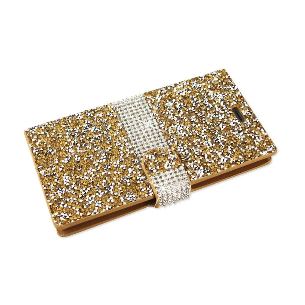 Reiko Bling Diamond Flip Case ZTE Warp Elite N9518 Gold