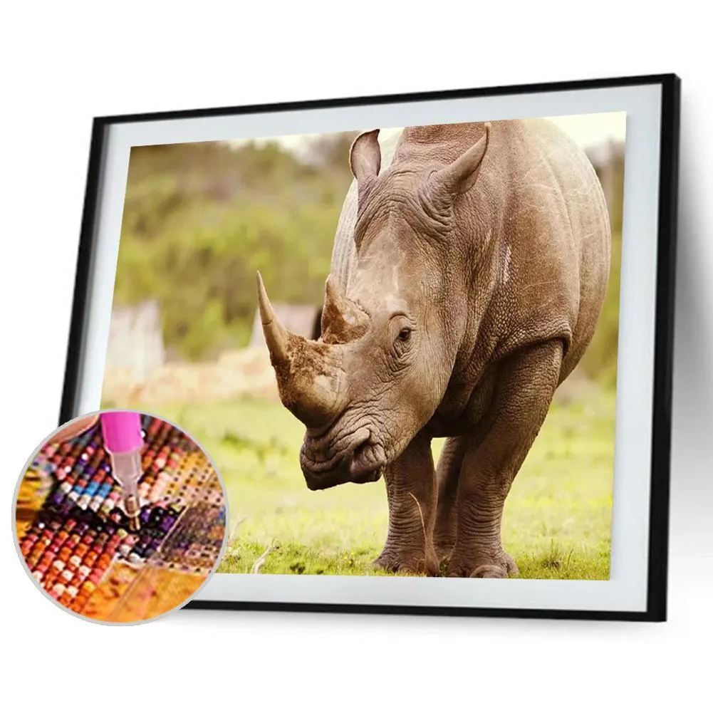 Rhinoceros - Full Diamond Painting - 40x30cm